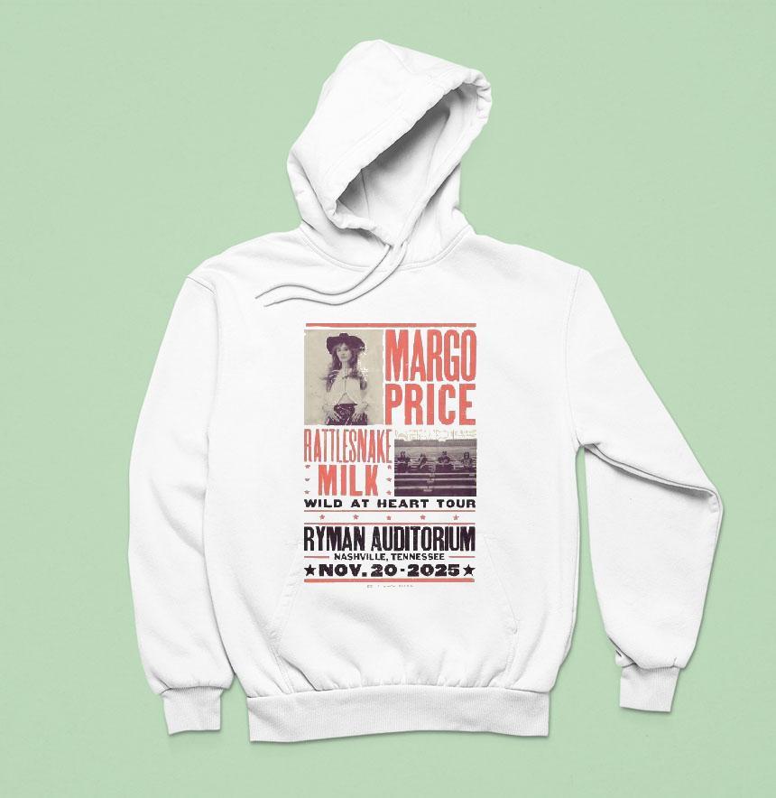 Margo Price Wild At Heart Tour Nov 20 2025 Nashville, Tn Concert Shirt Margo Price Wild At Heart Tour Nov 20 2025 Nashville, Tn Concert Shirt