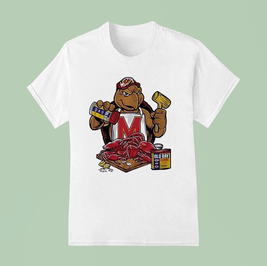 Maryland Terrapins Old Bay Crab Picking Testudo Shirt