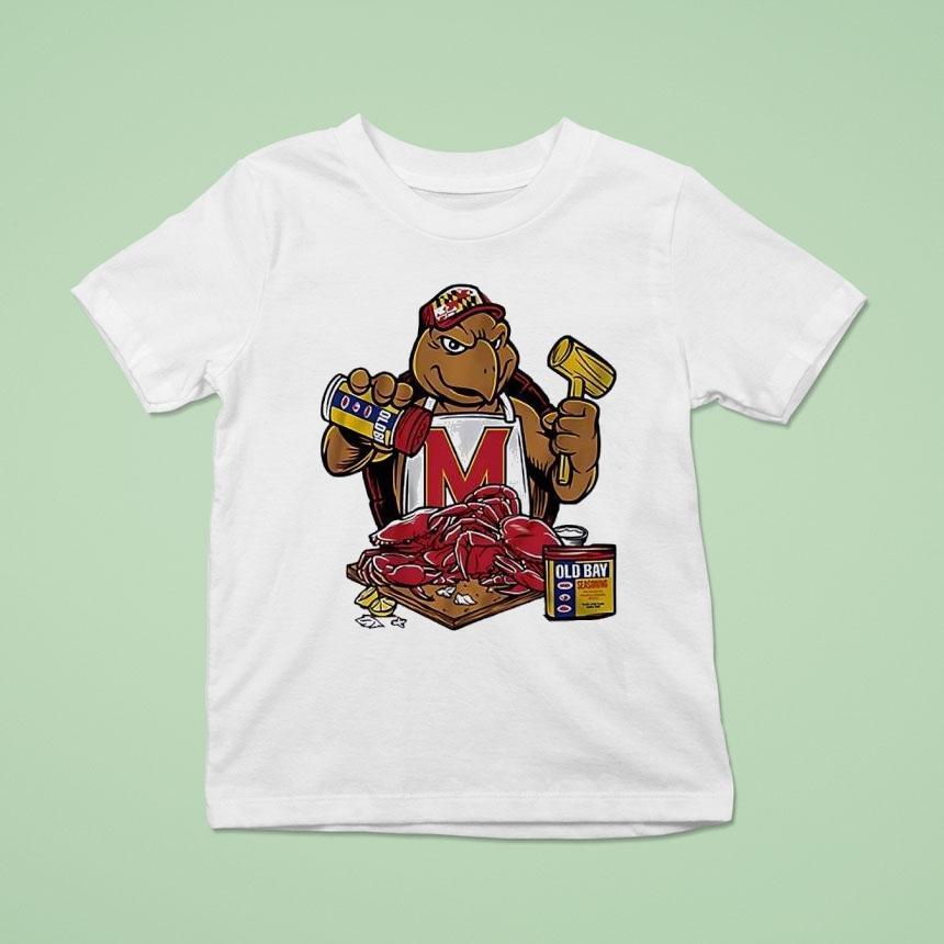 Maryland Terrapins Old Bay Crab Picking Testudo Shirt