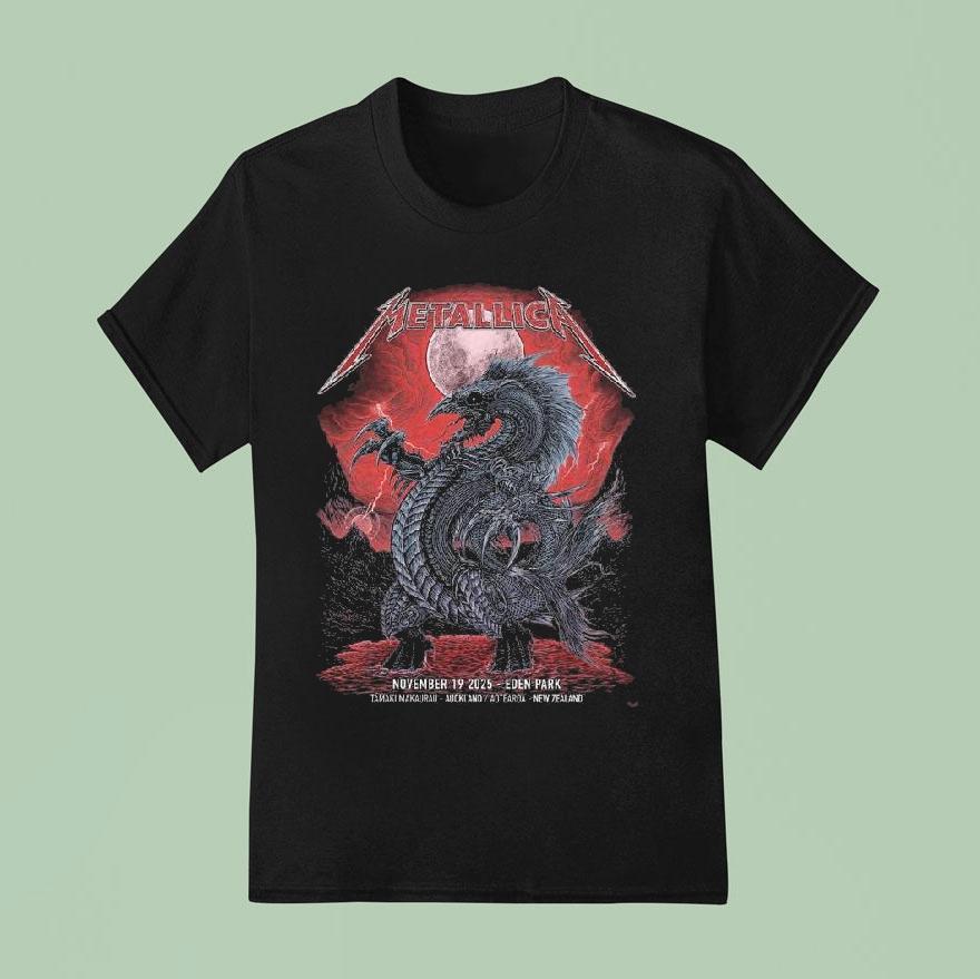 Metallica M72 Auckland New Zealand Venue At Eden Park On November 19 2025 The Blood Moon Dragon Shirt