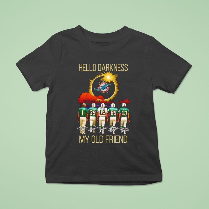 Miami Dolphins Hello Darkness My Old Friend Signatures Shirt