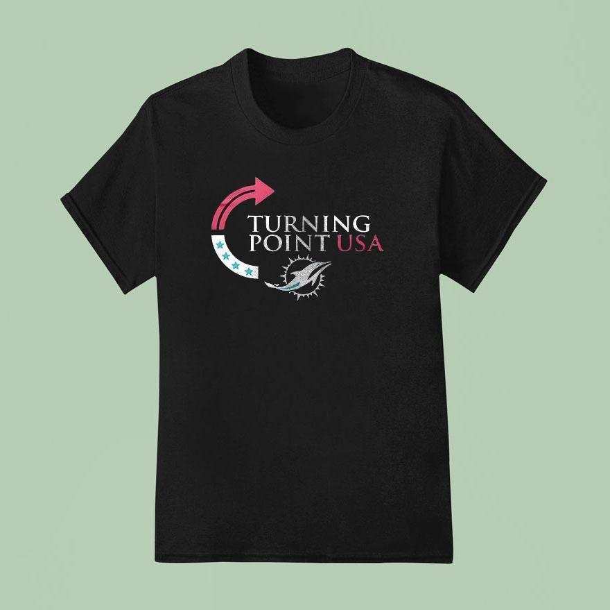 Miami Dolphins X Charlie Kirk Turning Point Usa Logo Shirt