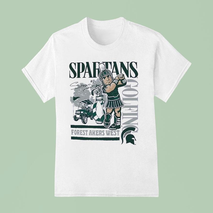 Michigan State Spartans Golfing Forest Akers West Mascot Shirt