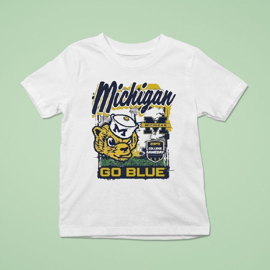 Michigan Wolverines College Gameday 2025 Mascot Go Blue Shirt