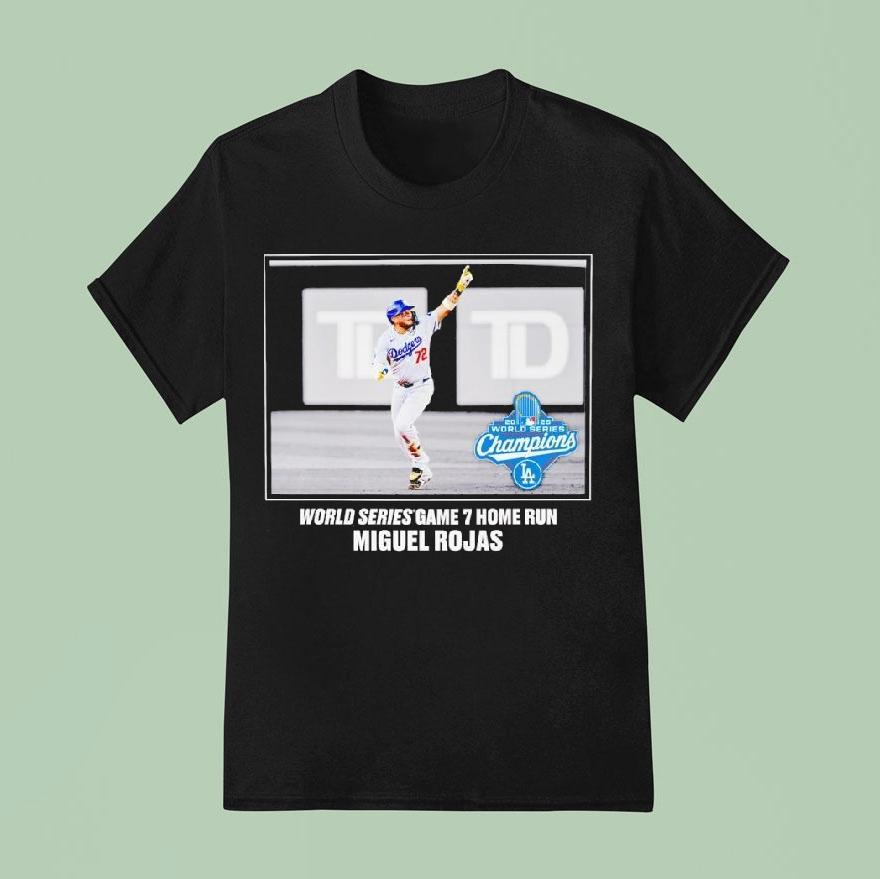 Miguel Rojas Los Angeles Dodgers 2025 World Series Champions Game 7 Home Run Moment Shirt