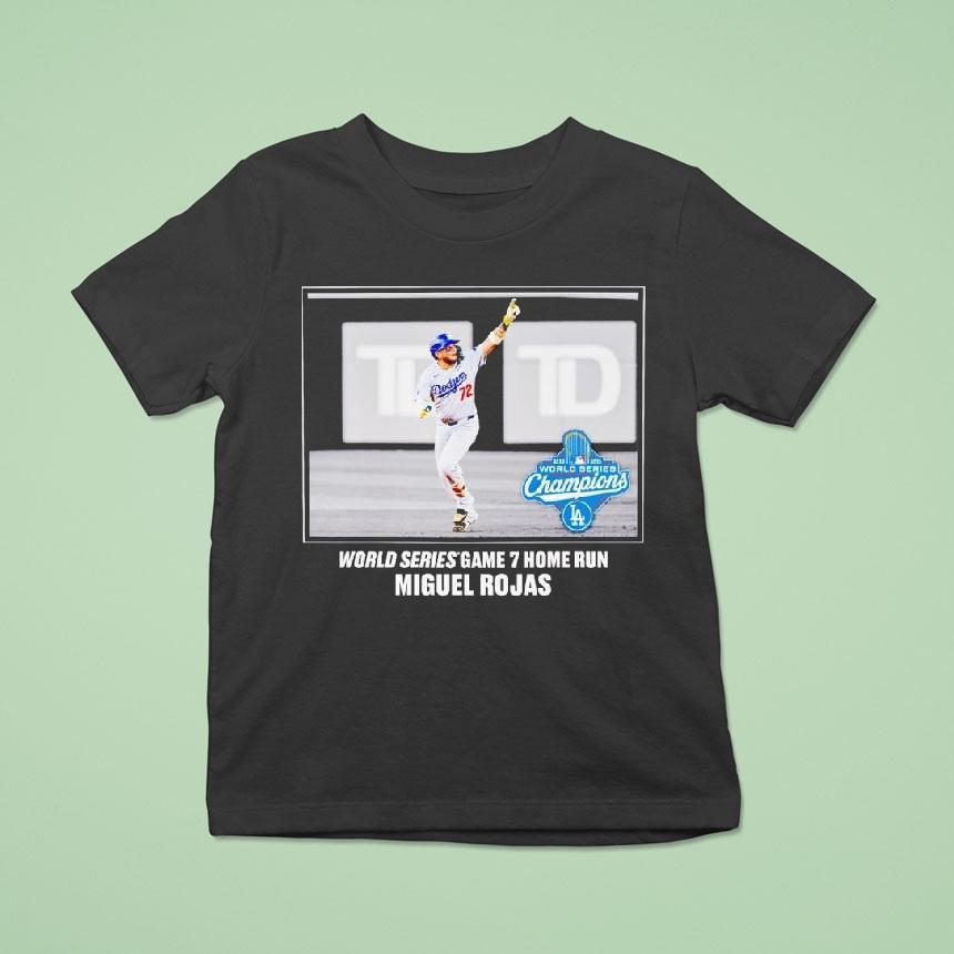 Miguel Rojas Los Angeles Dodgers 2025 World Series Champions Game 7 Home Run Moment Shirt