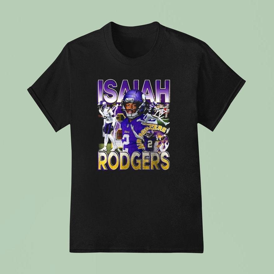 Minnesota Vikings Isalah Rodgers Air Rodgers Only Player To Have 2 Plus Defensive Graphic Shirt