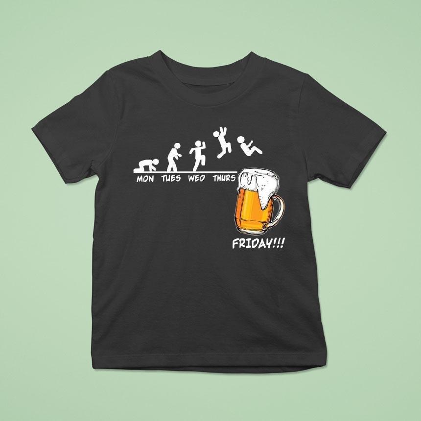 Mon Tues Wed Thurs Friday Man Jump Into A Glass Of Beer Shirt