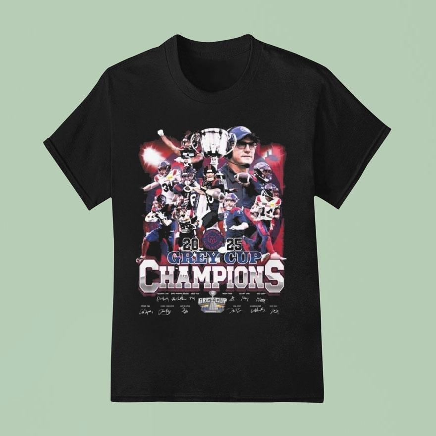 Montreal Alouettes 2025 Grey Cup Champions Signatures Shirt