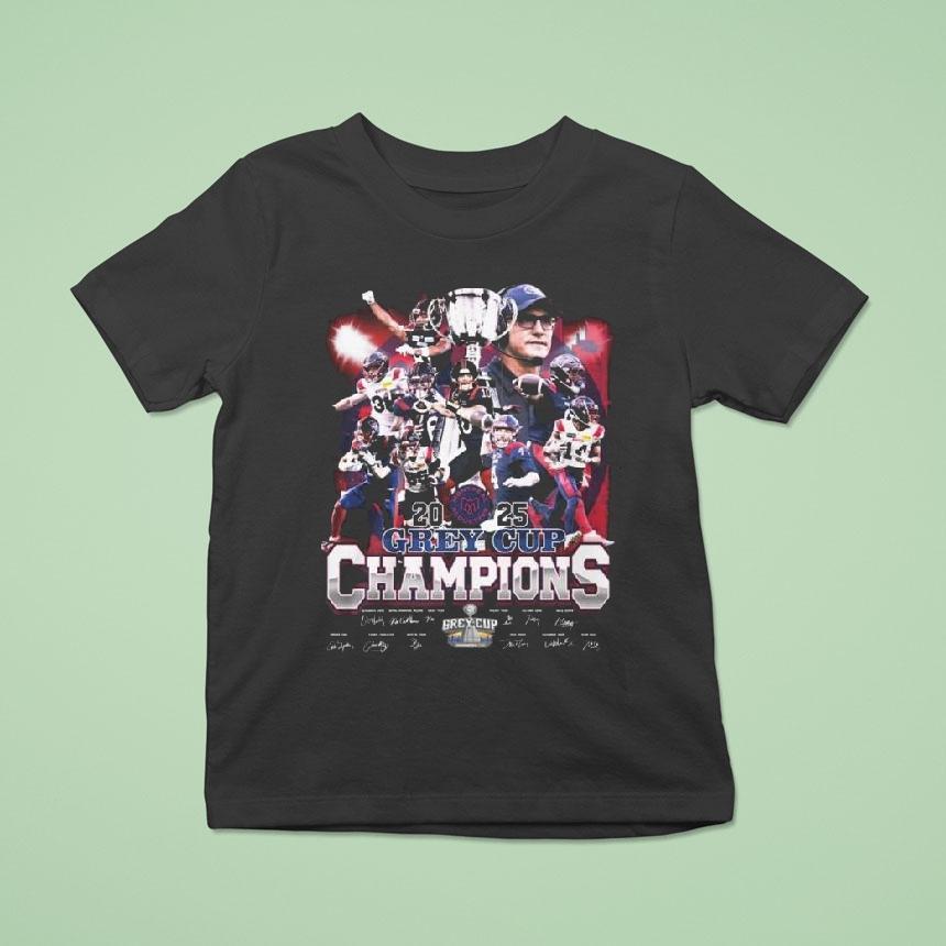 Montreal Alouettes 2025 Grey Cup Champions Signatures Shirt