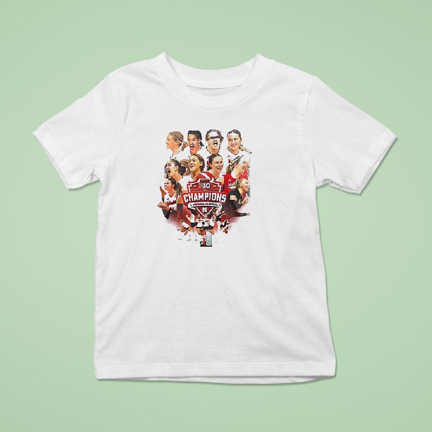 Nebraska Huskers Volleyball Big10 Champions 2025 Team Graphic Shirt