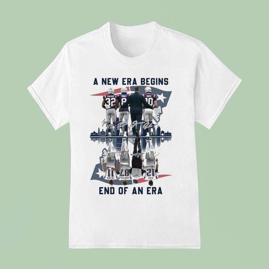 New England Patriots A New Era Begins End Of An Era Signatures Shirt