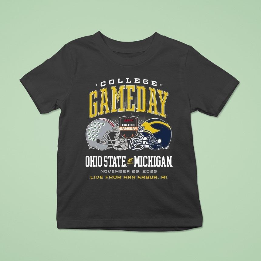 Ohio State Buckeyes Vs. Michigan Wolverines College Gameday Live From Ann Arbor Mi November 29 2025 Helmet Shirt