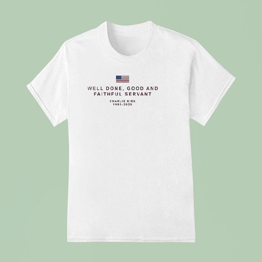 Oklahoma Sooners X Charlie Kirk Well Done Good And Faithful Servant Logo Shirt