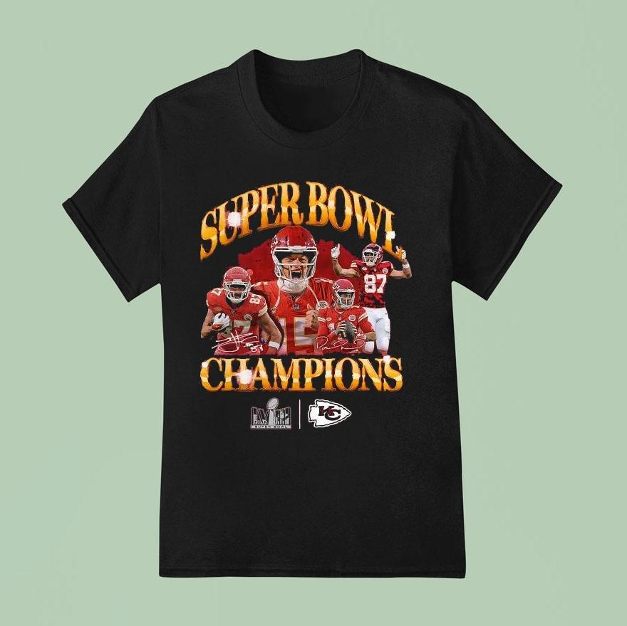 Patrick Mahomes And Travis Kelce Kansas City Chiefs Super Bowl Lviii Champions Shirt