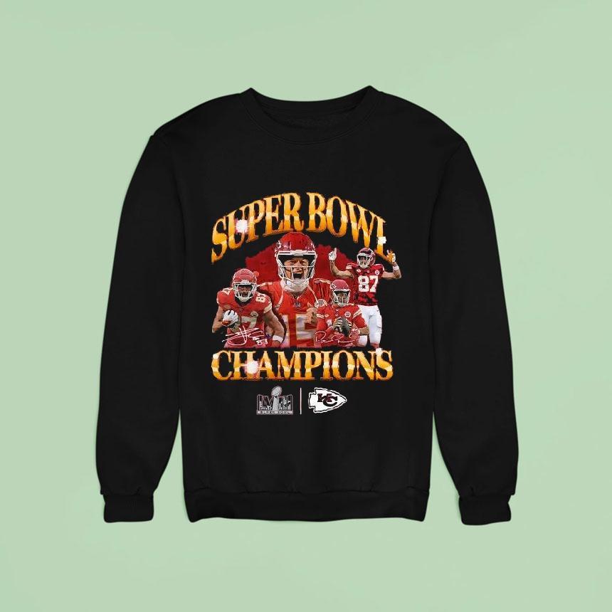 Patrick Mahomes And Travis Kelce Kansas City Chiefs Super Bowl Lviii Champions Shirt Patrick Mahomes And Travis Kelce Kansas City Chiefs Super Bowl Lviii Champions Shirt