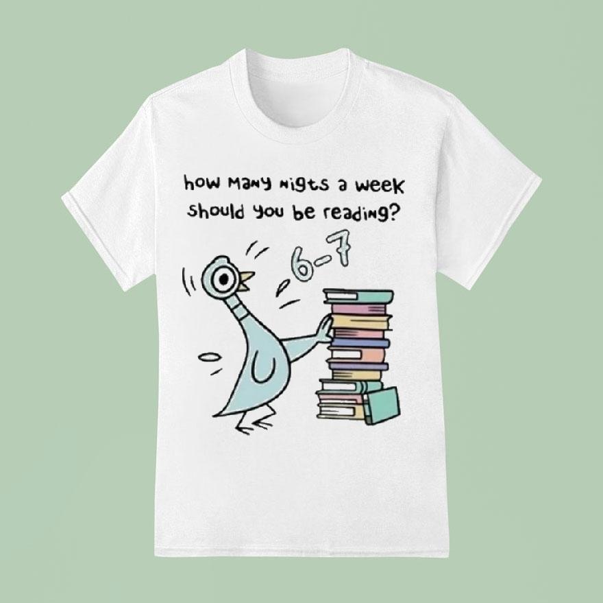 Pigeon 67 Reading Book Lover Librarian Shirt