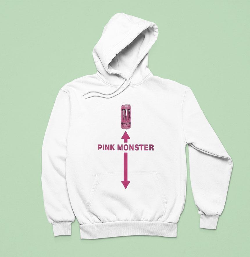Pink Monster Energy Short Up Long Down Shirt Pink Monster Energy Short Up Long Down Shirt