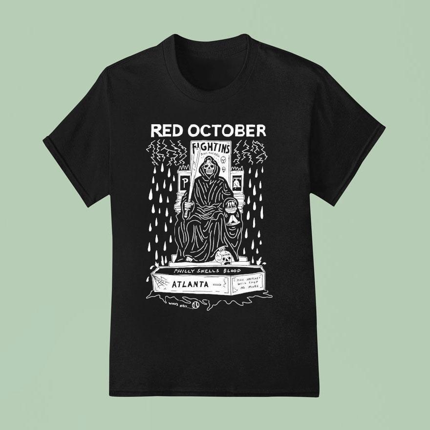 Red October Fightins Philly Smells Blood Atlanta Heavyslime Shirt