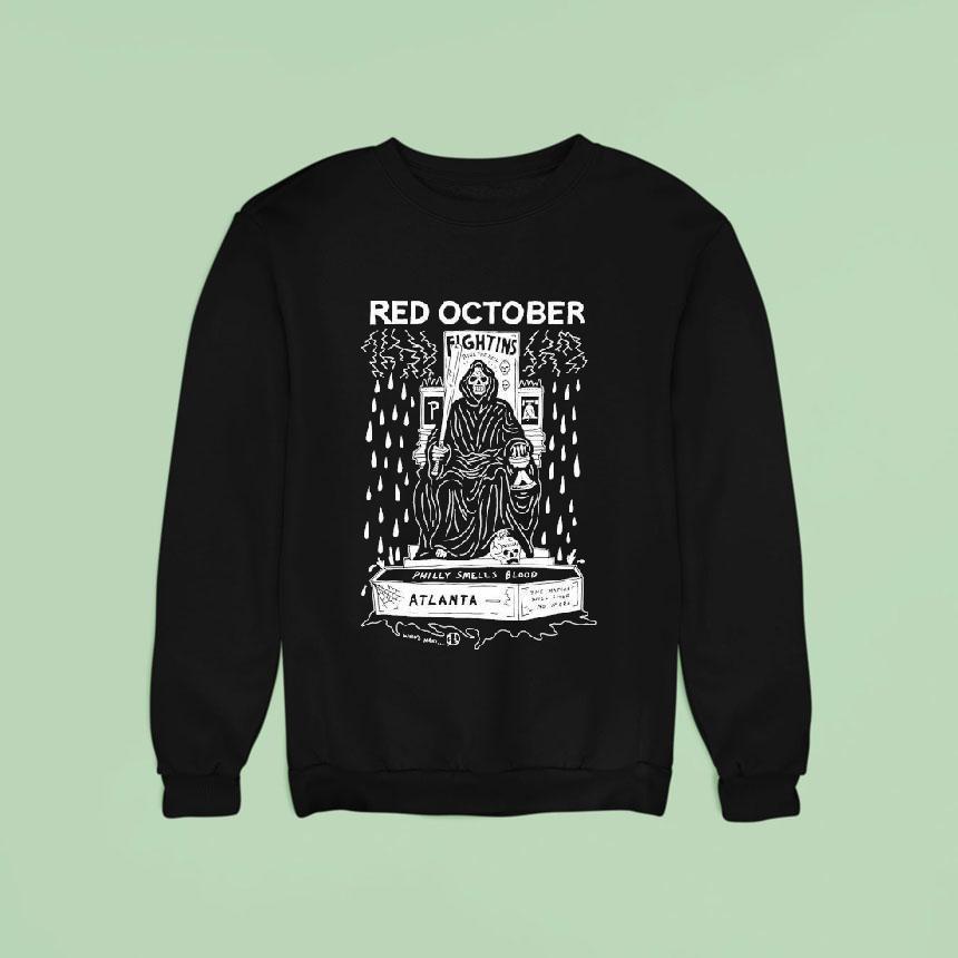 Red October Fightins Philly Smells Blood Atlanta Heavyslime Shirt Red October Fightins Philly Smells Blood Atlanta Heavyslime Shirt