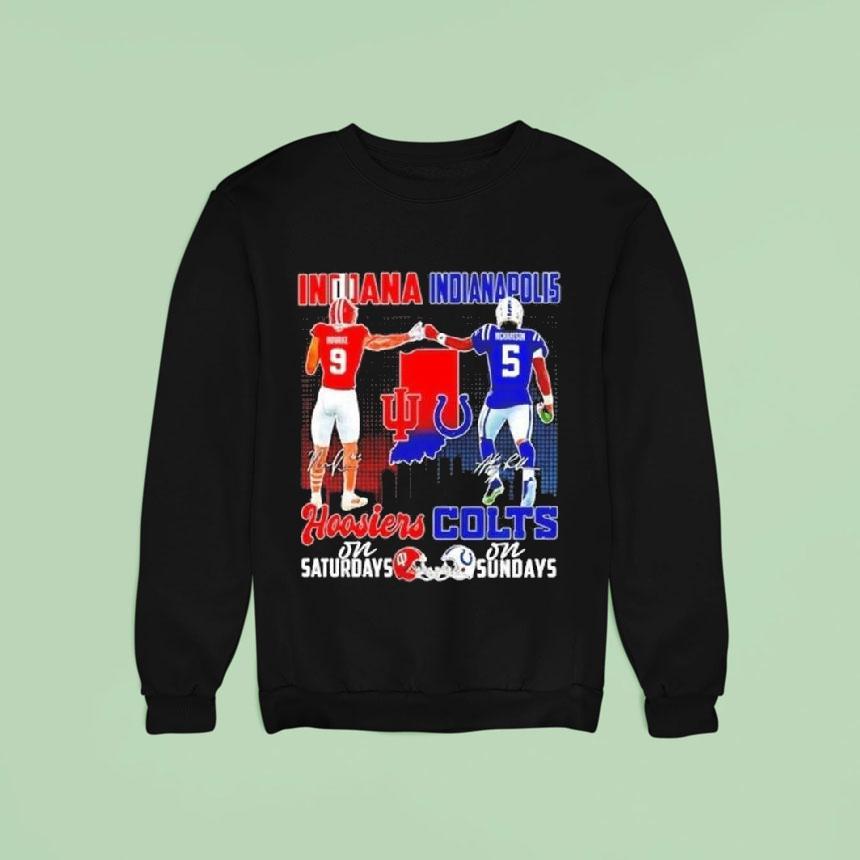 Rourke Indiana Hoosiers On Saturdays And Richardson Indianapolis Colts On Sundays Shirt Rourke Indiana Hoosiers On Saturdays And Richardson Indianapolis Colts On Sundays Shirt