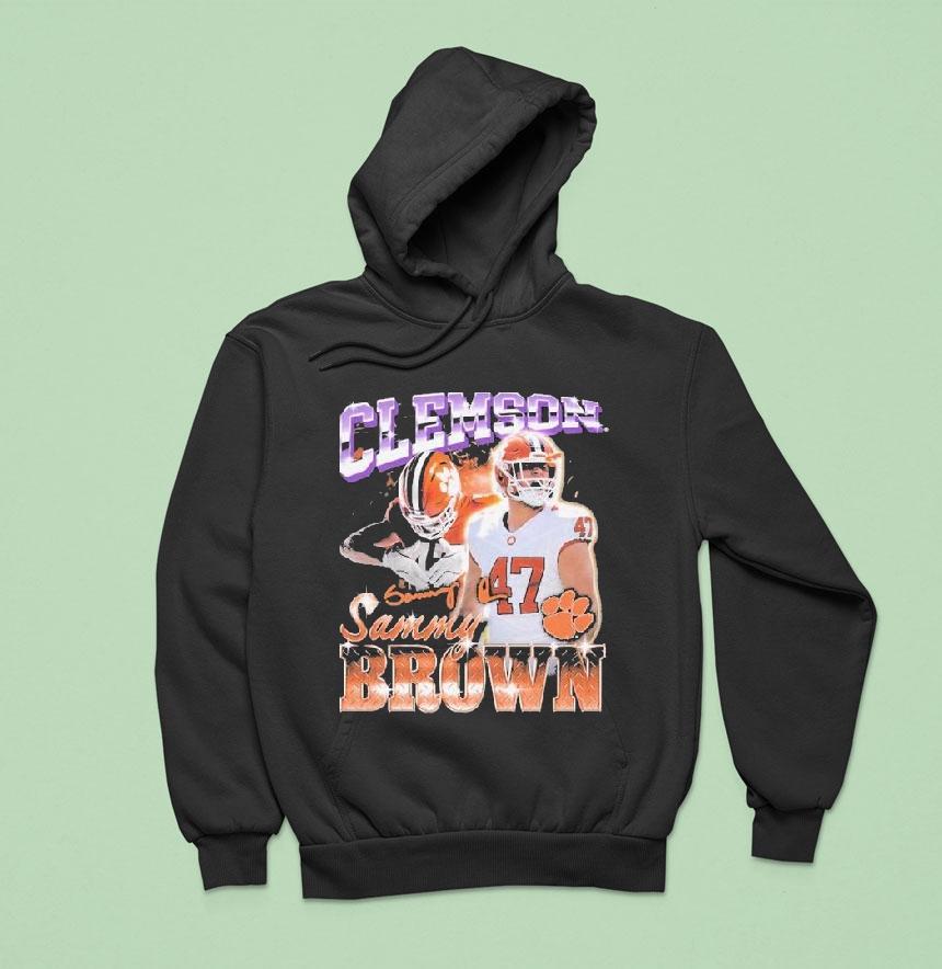Sammy Brown Clemson Tigers 90s Retro Signature Player Shirt Sammy Brown Clemson Tigers 90s Retro Signature Player Shirt