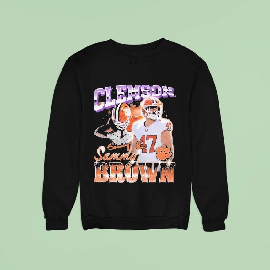 Sammy Brown Clemson Tigers 90s Retro Signature Player Shirt Sammy Brown Clemson Tigers 90s Retro Signature Player Shirt