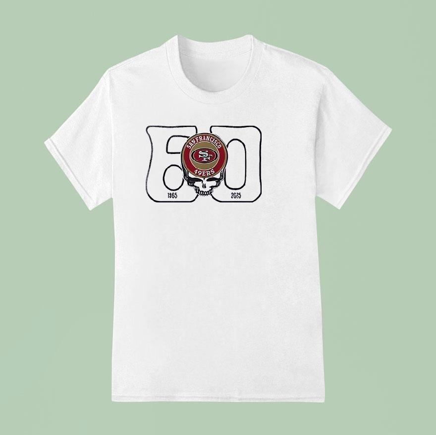San Francisco 49ers X Grateful Dead 60th Anniversary Bears Logo Shirt