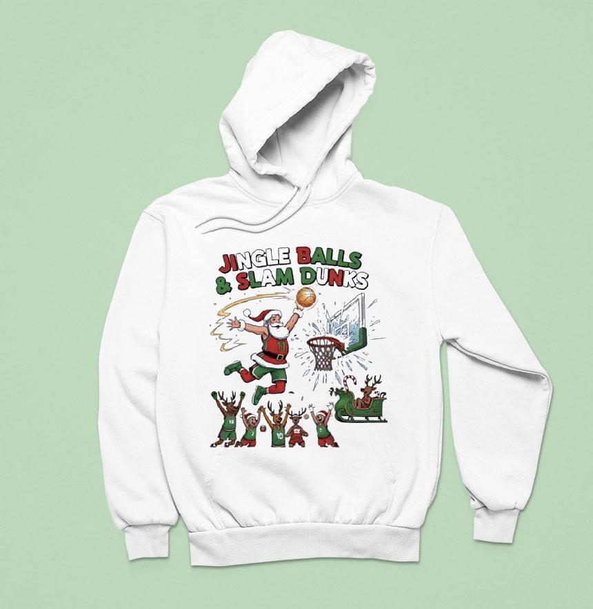 Santa Playing Basketball Jingle Balls And Slam Dunks Shirt Santa Playing Basketball Jingle Balls And Slam Dunks Shirt