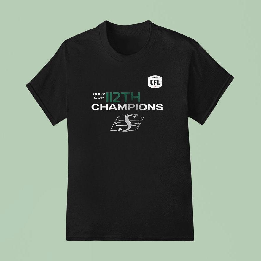 Saskatchewan Roughriders 112th Grey Cup Champions Name And Number Roster Shirt