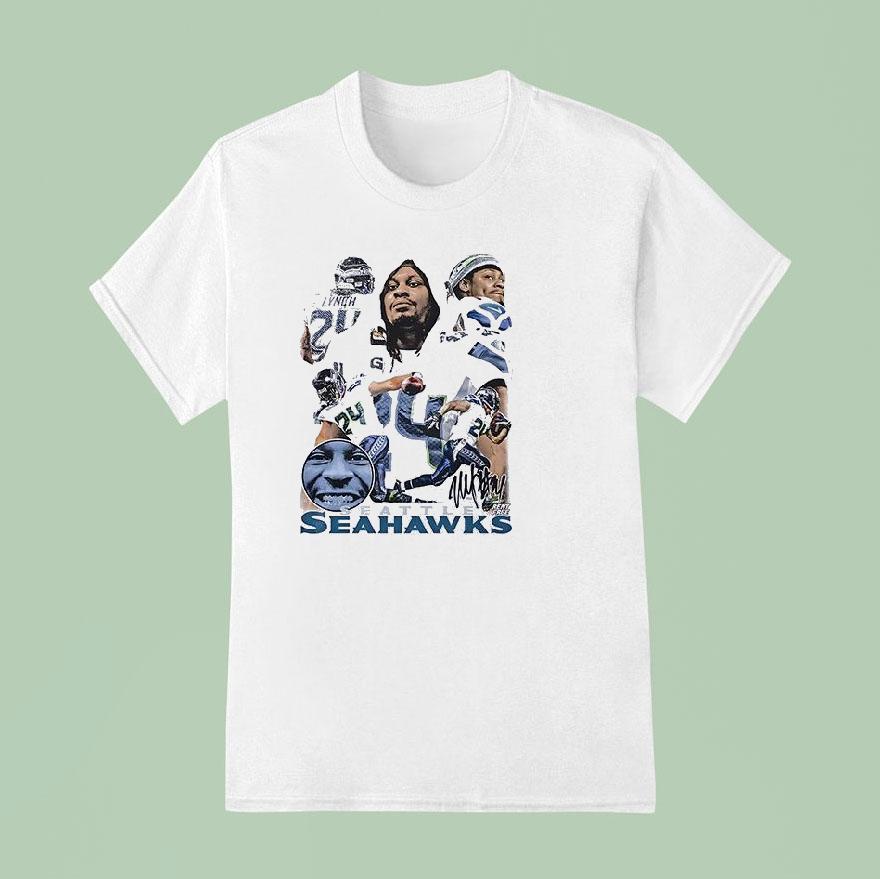 Seattle Seahawks Marshawn Lynch Graphic Vintage Signature Shirt