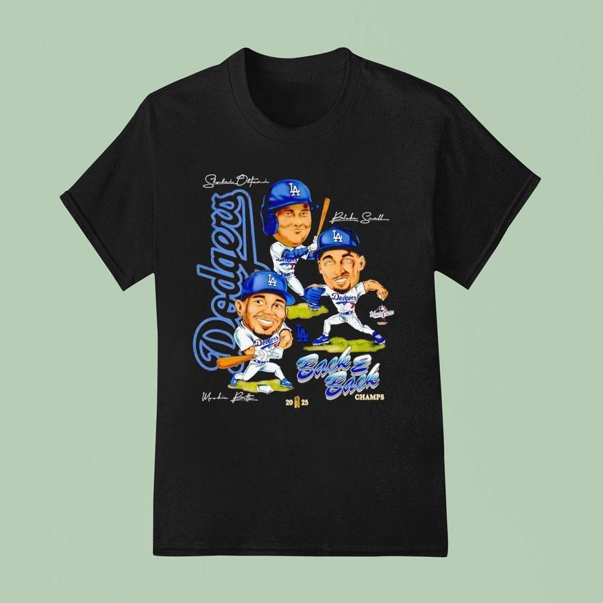 Shohei Ohtani Blake Snell And Mookie Betts Back To Back Champs Los Angeles Dodgers 2025 Shirt