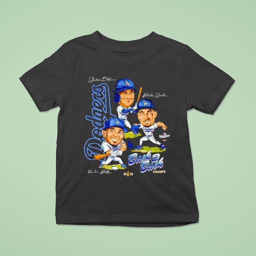 Shohei Ohtani Blake Snell And Mookie Betts Back To Back Champs Los Angeles Dodgers 2025 Shirt