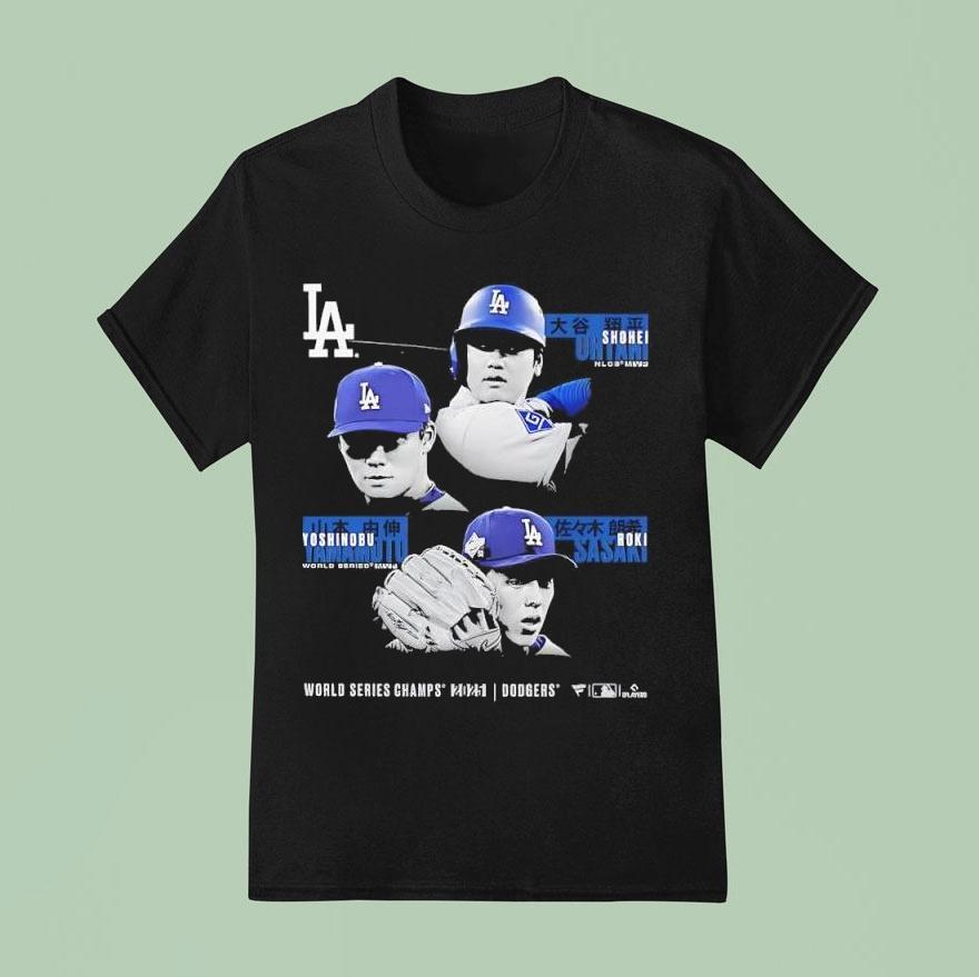 Shohei Ohtani Yoshinobu Yamamoto Roki Sasaki La Dodgers 2025 World Series Champions Historic Shirt