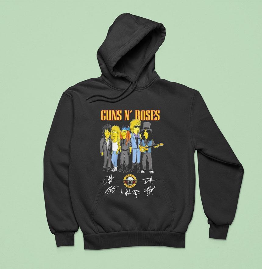 Simpsons Rock Band Guns N' Roses Signature Shirt Simpsons Rock Band Guns N' Roses Signature Shirt