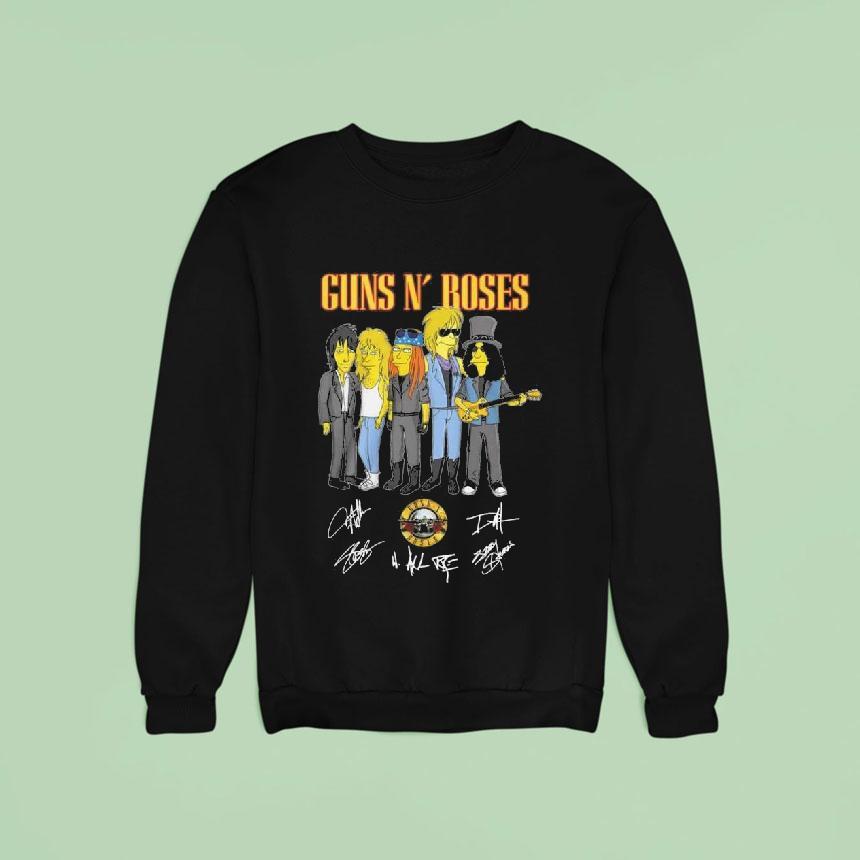 Simpsons Rock Band Guns N' Roses Signature Shirt Simpsons Rock Band Guns N' Roses Signature Shirt