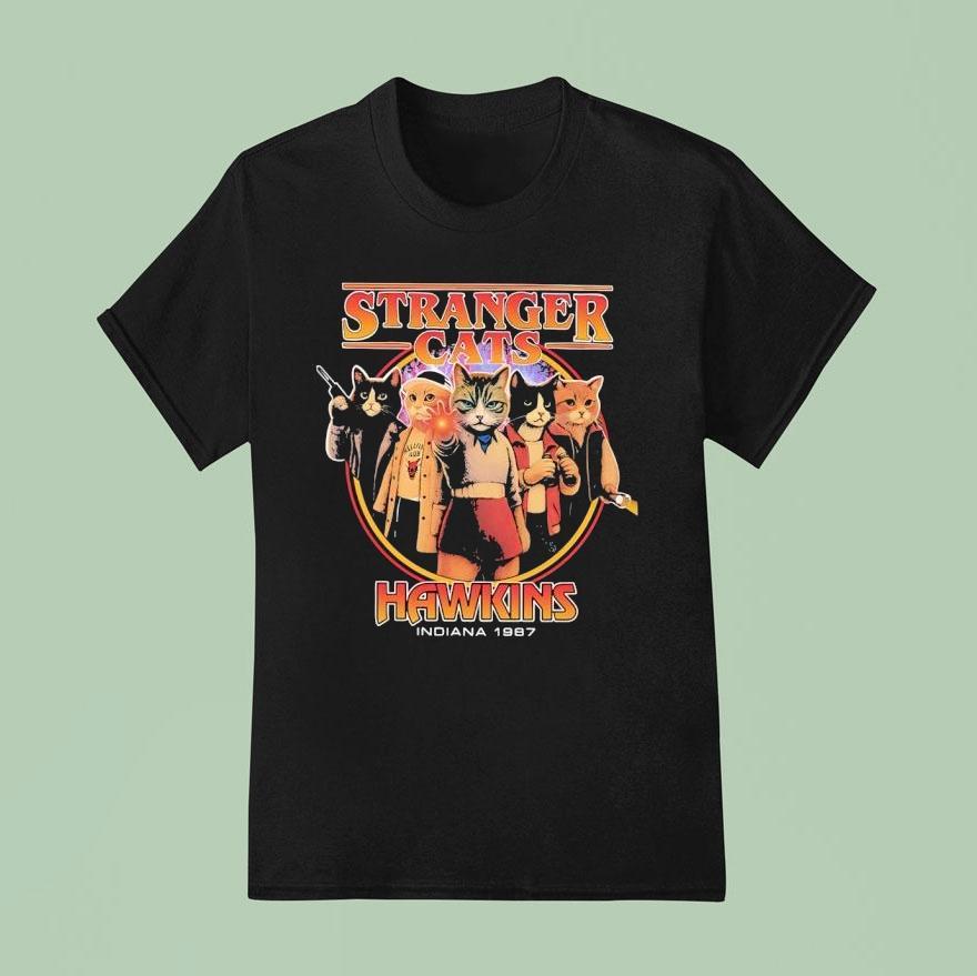 Stranger Cats Hawkins Indiana 1987 Shirt