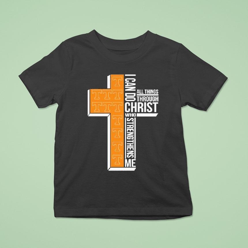 Tennessee Volunrs Cross I Can Do All Things Through Christ Who Strengthens Me Shirt