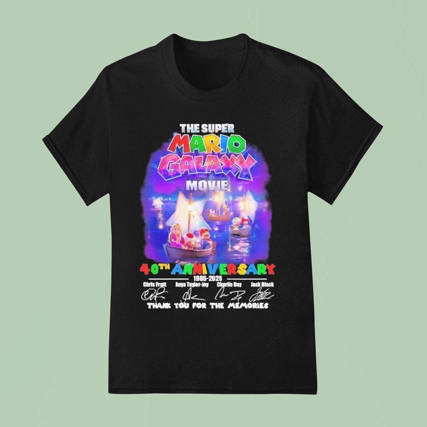 The Super Mario Galaxy Movie 40th Anniversary 1985 2025 Thank You For The Memories Signatures Shirt