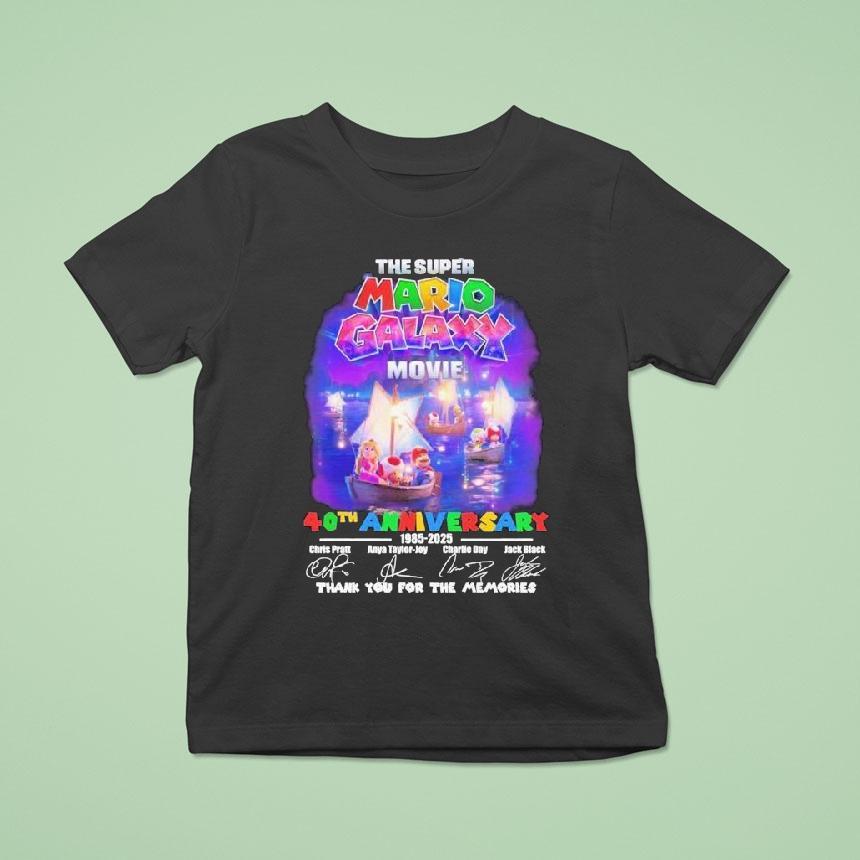 The Super Mario Galaxy Movie 40th Anniversary 1985 2025 Thank You For The Memories Signatures Shirt