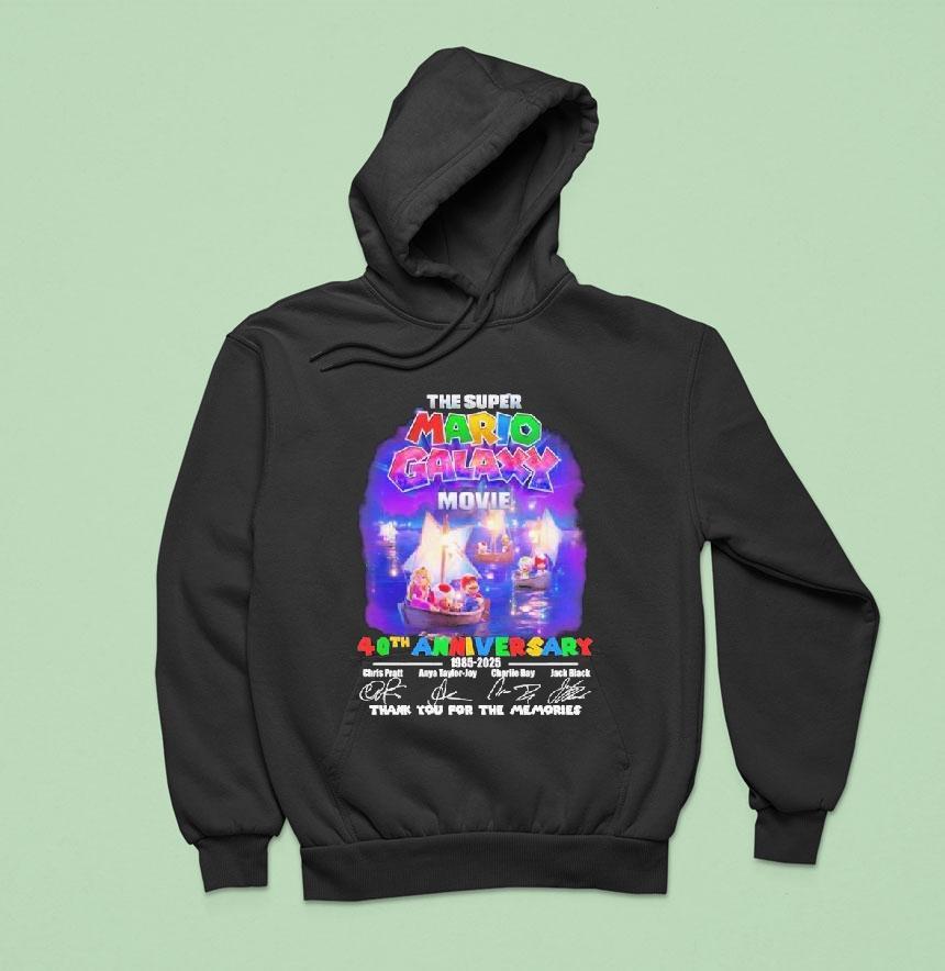 The Super Mario Galaxy Movie 40th Anniversary 1985 2025 Thank You For The Memories Signatures Shirt The Super Mario Galaxy Movie 40th Anniversary 1985 2025 Thank You For The Memories Signatures Shirt