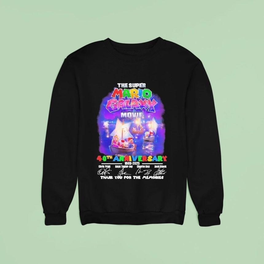 The Super Mario Galaxy Movie 40th Anniversary 1985 2025 Thank You For The Memories Signatures Shirt The Super Mario Galaxy Movie 40th Anniversary 1985 2025 Thank You For The Memories Signatures Shirt