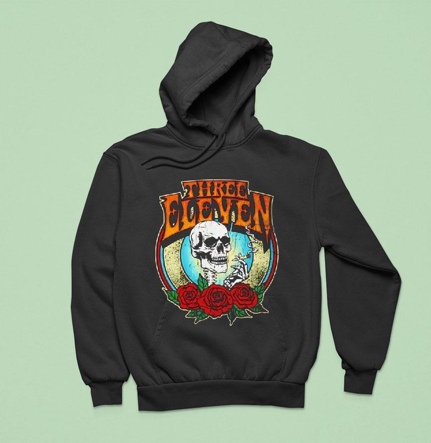 Three Eleven Smoking Skull Raglan Deadhead Forever Graphic Shirt Three Eleven Smoking Skull Raglan Deadhead Forever Graphic Shirt