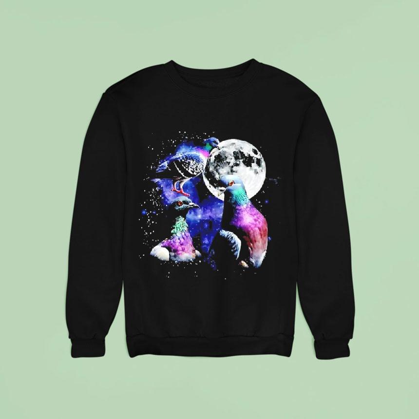 Three Pigeon Retro Moon Graphic Shirt Three Pigeon Retro Moon Graphic Shirt
