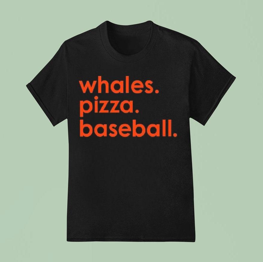 Whales Pizza Baseball Shirt