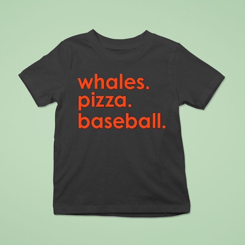 Whales Pizza Baseball Shirt