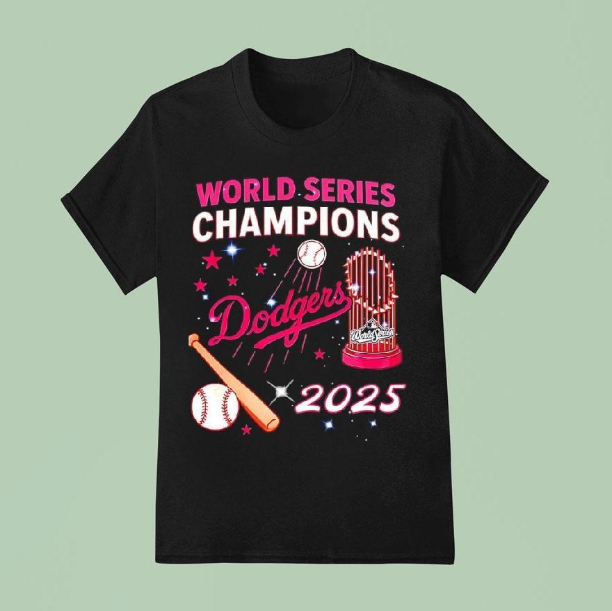 World Series Champions Dodgers 2025 Commemorative Graphic Shirt