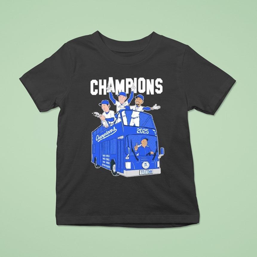 Yoshinobu Yamamoto Shohei Ohtani And Mookie Betts Los Angeles Dodgers 2025 Champions Shirt