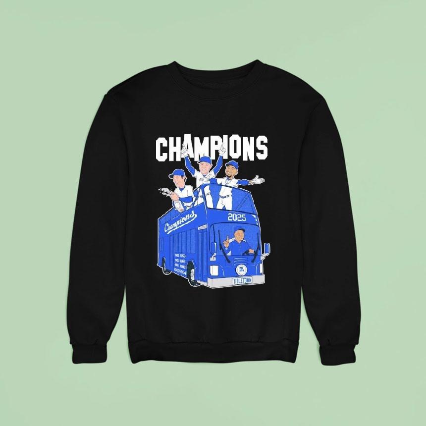 Yoshinobu Yamamoto Shohei Ohtani And Mookie Betts Los Angeles Dodgers 2025 Champions Shirt Yoshinobu Yamamoto Shohei Ohtani And Mookie Betts Los Angeles Dodgers 2025 Champions Shirt