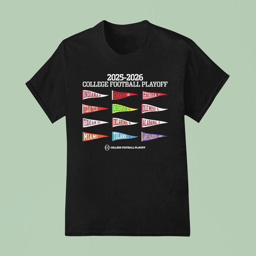 12 Team Pennant College Football Playoff 2025-26 Shirt